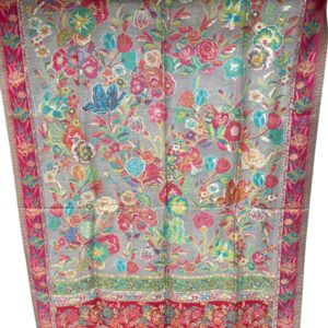Gulistan (Land of flowers) Pink Kani Woven Shawl