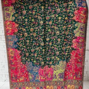 Rangoli bottle green (Array of colors) Kani silk shawl