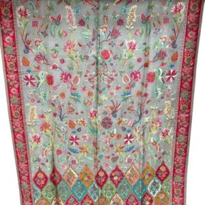 Gul-posh (Covered with flowers) Pink- Kani woven shawl 000221