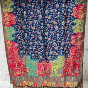 Rangoli (Array of Colors) Blue - Kani Woven Silk Shawl 000226