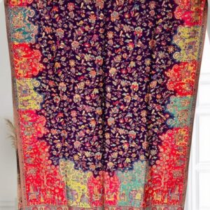 Rangoli (Array of Colors) Purple - Kani Woven Silk Shawl 000229
